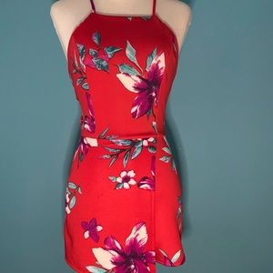 A fancy floral open back romper!